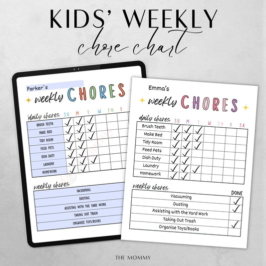 Kids' Weekly Chores Chart