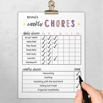 Kids' Weekly Chores Chart