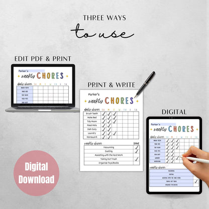 Kids' Weekly Chores Chart